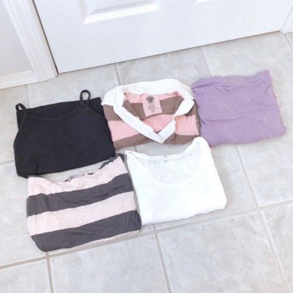 5 Top Bundle (Short Sleeve Shirt Long Sleeve Tank Top etc.) - Picture 2 of 4